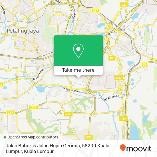 Peta Jalan Bubuk 5 Jalan Hujan Gerimis, 58200 Kuala Lumpur