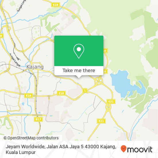 Peta Jeyam Worldwide, Jalan ASA Jaya 5 43000 Kajang