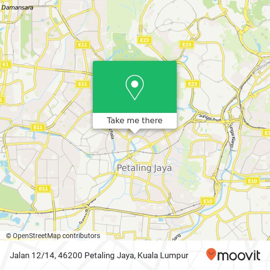 Peta Jalan 12 / 14, 46200 Petaling Jaya