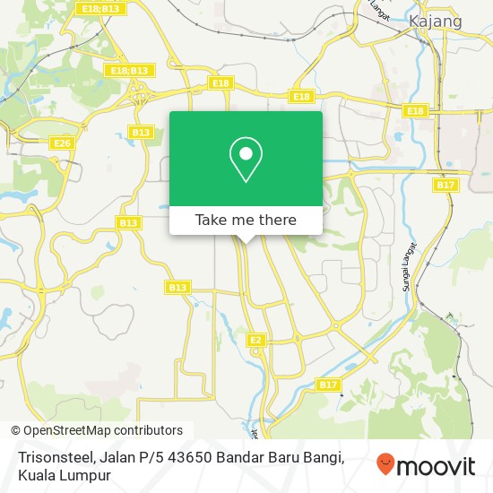 Peta Trisonsteel, Jalan P / 5 43650 Bandar Baru Bangi