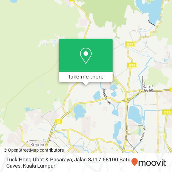 Peta Tuck Hong Ubat & Pasaraya, Jalan SJ 17 68100 Batu Caves