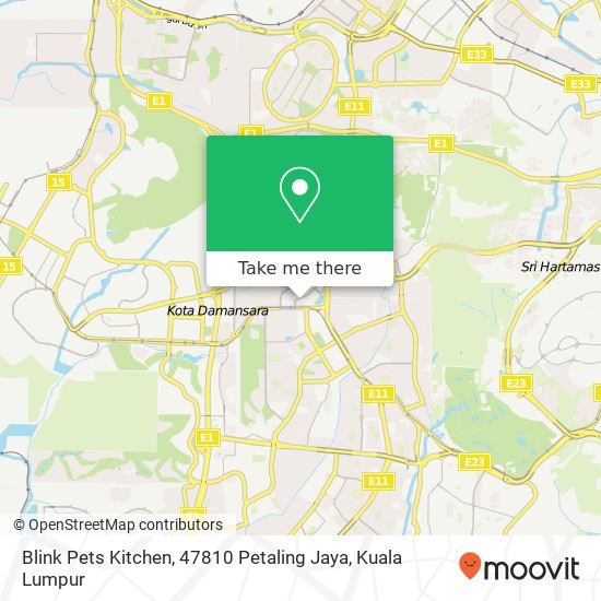 Peta Blink Pets Kitchen, 47810 Petaling Jaya