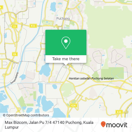 Peta Max Bizcom, Jalan Pu 7 / 4 47140 Puchong