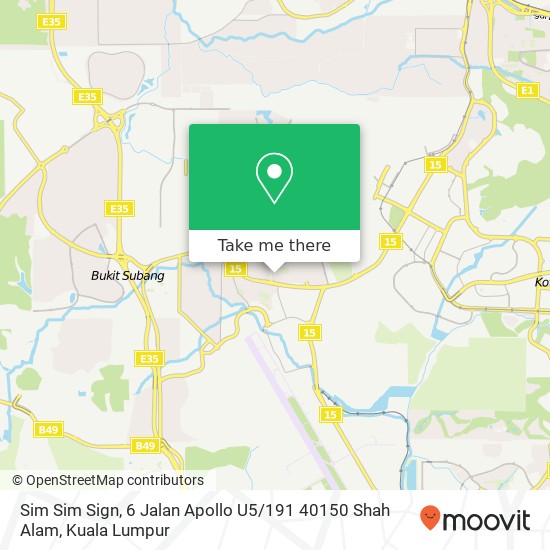 Sim Sim Sign, 6 Jalan Apollo U5 / 191 40150 Shah Alam map