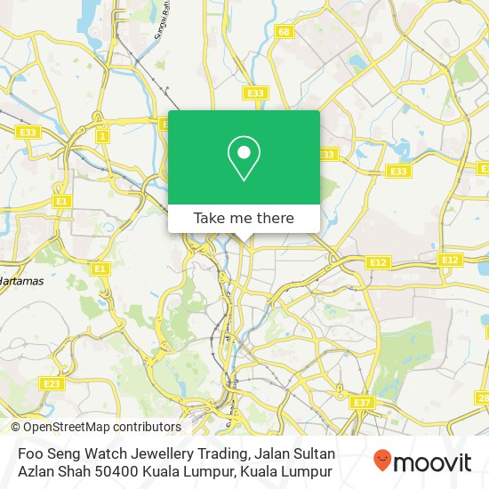 Peta Foo Seng Watch Jewellery Trading, Jalan Sultan Azlan Shah 50400 Kuala Lumpur