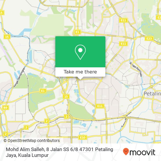Peta Mohd Alim Salleh, 8 Jalan SS 6 / 8 47301 Petaling Jaya