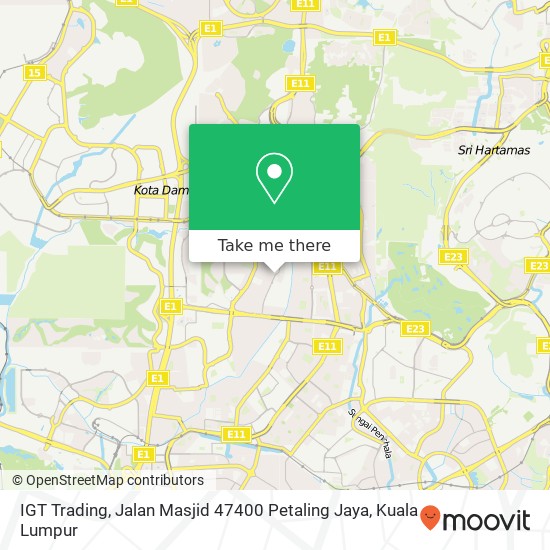 Peta IGT Trading, Jalan Masjid 47400 Petaling Jaya