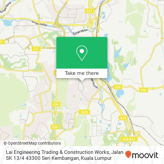 Peta Lai Engineering Trading & Construction Works, Jalan SK 13 / 4 43300 Seri Kembangan