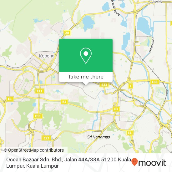Ocean Bazaar Sdn. Bhd., Jalan 44A / 38A 51200 Kuala Lumpur map