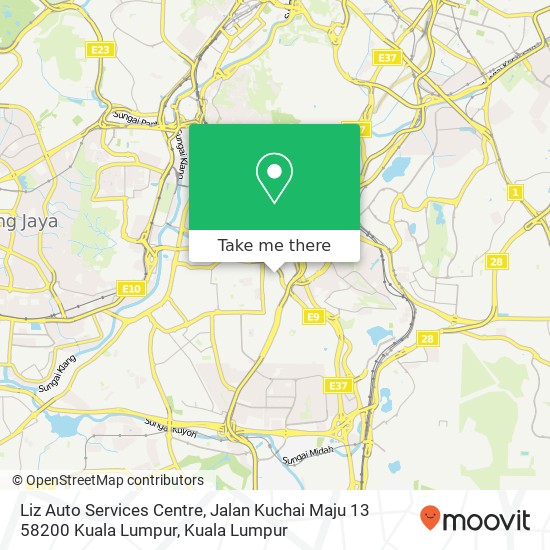 Peta Liz Auto Services Centre, Jalan Kuchai Maju 13 58200 Kuala Lumpur