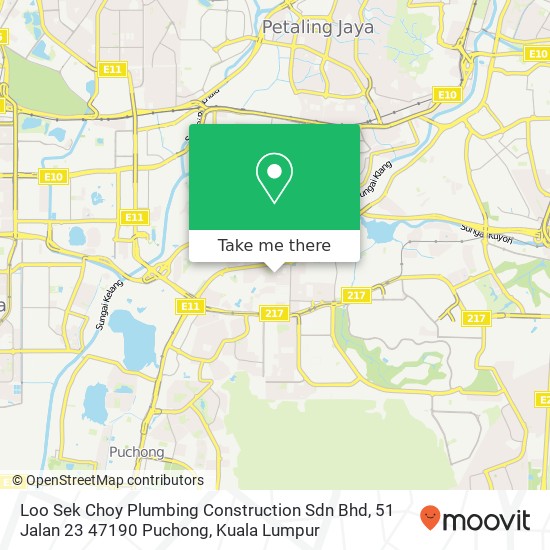 Loo Sek Choy Plumbing Construction Sdn Bhd, 51 Jalan 23 47190 Puchong map