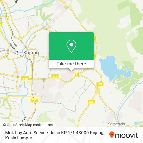 Peta Mok Loy Auto Service, Jalan KP 1 / 1 43000 Kajang