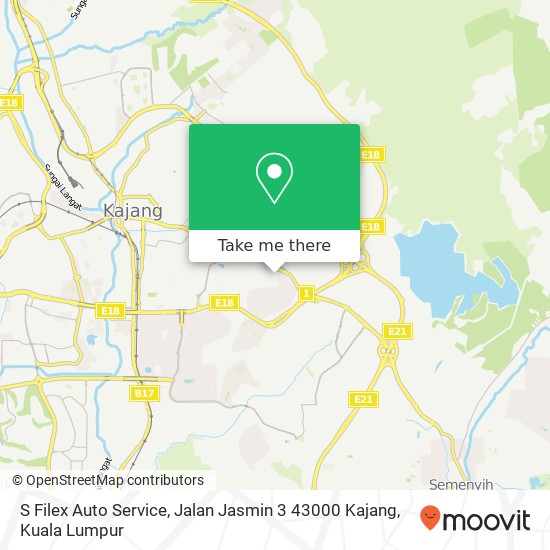 Peta S Filex Auto Service, Jalan Jasmin 3 43000 Kajang