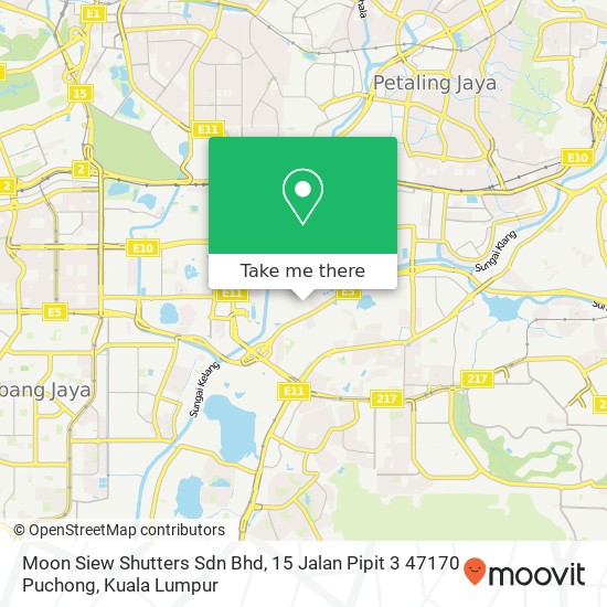 Moon Siew Shutters Sdn Bhd, 15 Jalan Pipit 3 47170 Puchong map