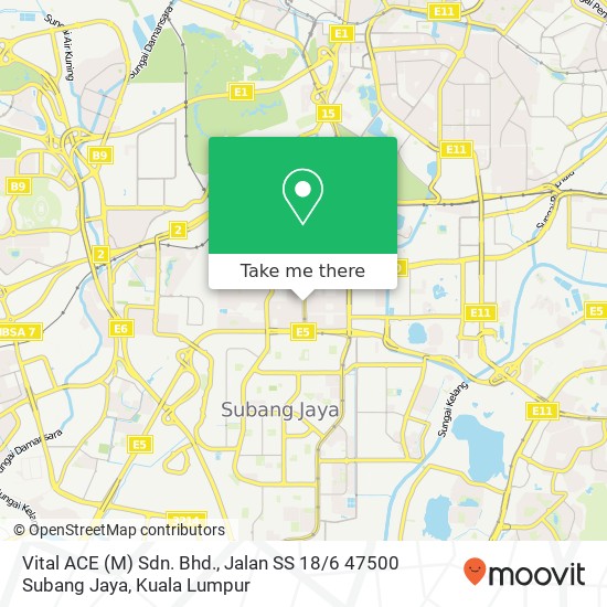 Vital ACE (M) Sdn. Bhd., Jalan SS 18 / 6 47500 Subang Jaya map