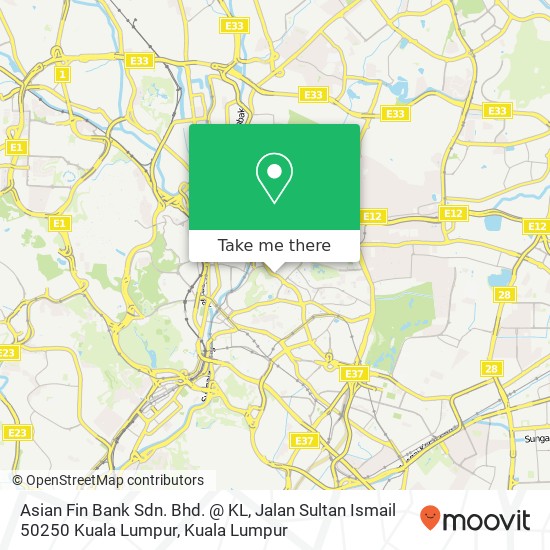 Peta Asian Fin Bank Sdn. Bhd. @ KL, Jalan Sultan Ismail 50250 Kuala Lumpur