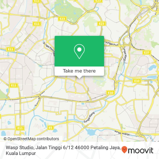 Peta Wasp Studio, Jalan Tinggi 6 / 12 46000 Petaling Jaya