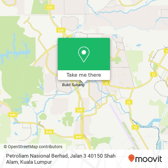 Petroliam Nasional Berhad, Jalan 3 40150 Shah Alam map