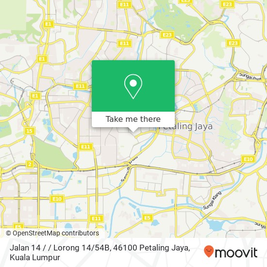 Peta Jalan 14 / / Lorong 14 / 54B, 46100 Petaling Jaya