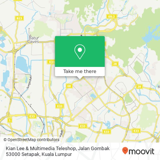 Peta Kian Lee & Multimedia Teleshop, Jalan Gombak 53000 Setapak