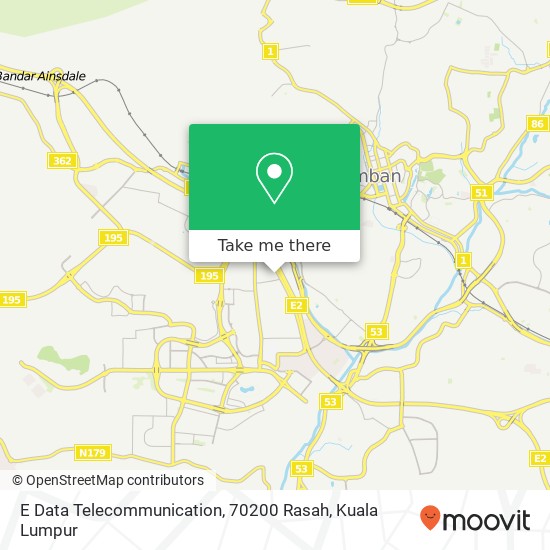 E Data Telecommunication, 70200 Rasah map