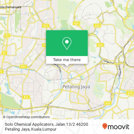 Solo Chemical Applicators, Jalan 13 / 2 46200 Petaling Jaya map