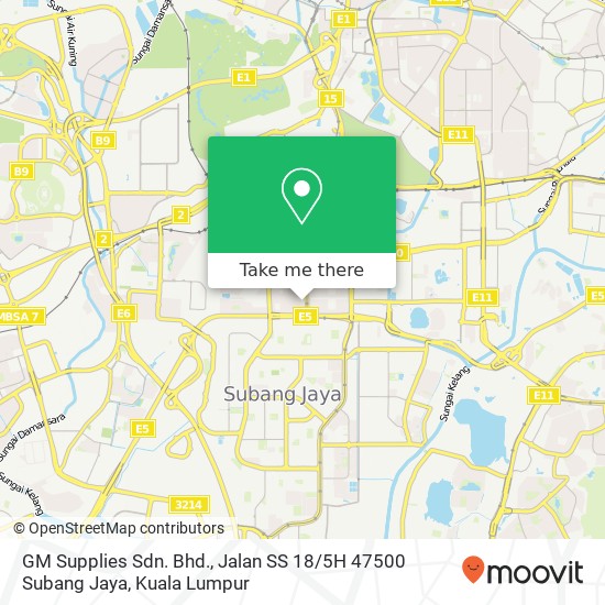 GM Supplies Sdn. Bhd., Jalan SS 18 / 5H 47500 Subang Jaya map