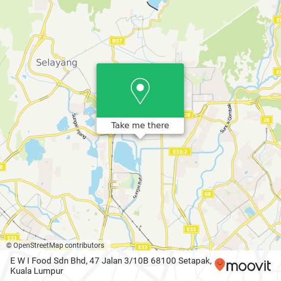 Peta E W I Food Sdn Bhd, 47 Jalan 3 / 10B 68100 Setapak