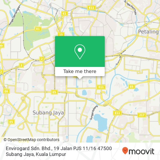Peta Envirogard Sdn. Bhd., 19 Jalan PJS 11 / 16 47500 Subang Jaya