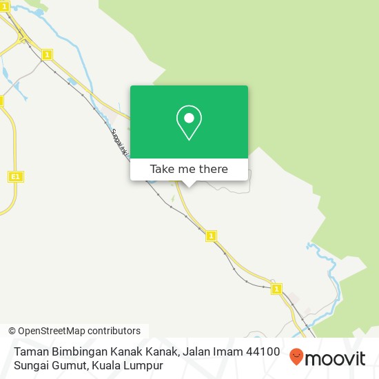 Peta Taman Bimbingan Kanak Kanak, Jalan Imam 44100 Sungai Gumut
