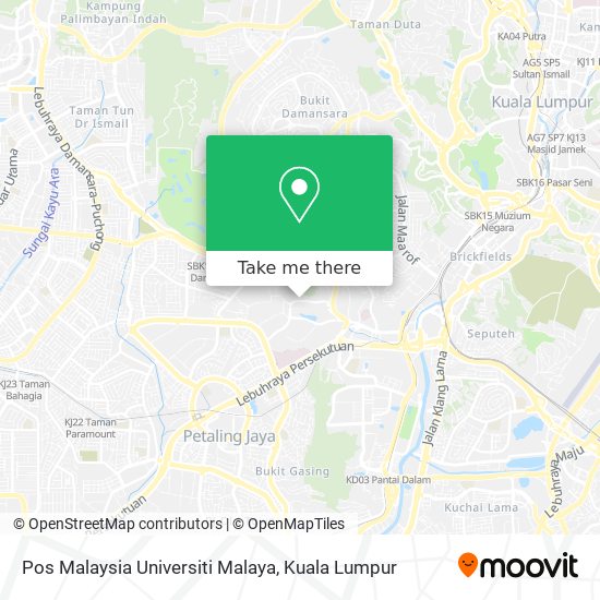 Pos Malaysia Universiti Malaya map