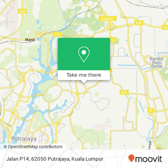 Peta Jalan P14, 62050 Putrajaya