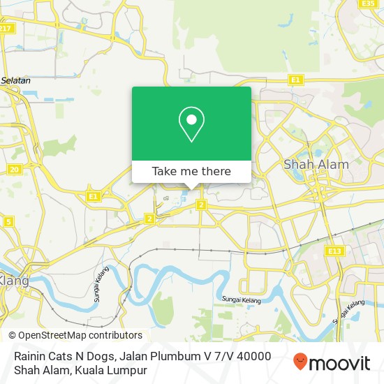 Rainin Cats N Dogs, Jalan Plumbum V 7 / V 40000 Shah Alam map