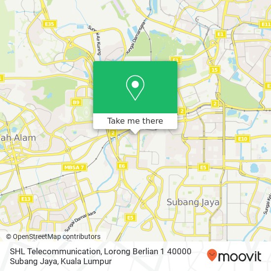 SHL Telecommunication, Lorong Berlian 1 40000 Subang Jaya map