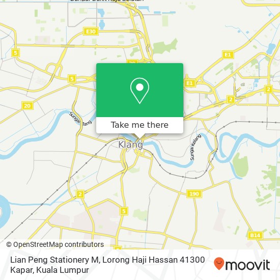 Peta Lian Peng Stationery M, Lorong Haji Hassan 41300 Kapar