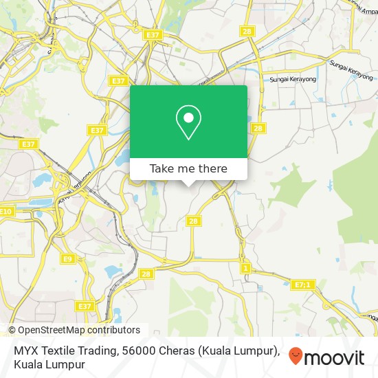 Peta MYX Textile Trading, 56000 Cheras (Kuala Lumpur)