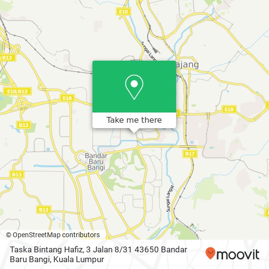 Peta Taska Bintang Hafiz, 3 Jalan 8 / 31 43650 Bandar Baru Bangi