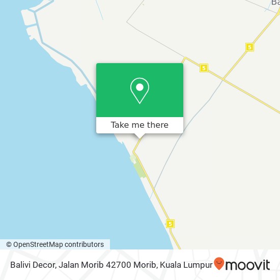Peta Balivi Decor, Jalan Morib 42700 Morib