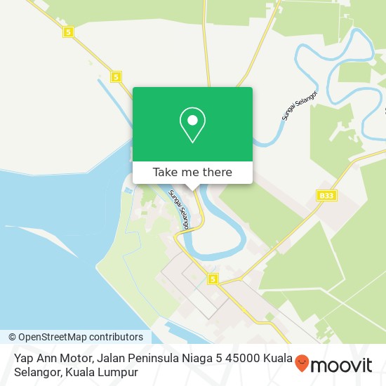 Peta Yap Ann Motor, Jalan Peninsula Niaga 5 45000 Kuala Selangor