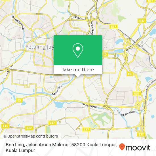 Peta Ben Ling, Jalan Aman Makmur 58200 Kuala Lumpur