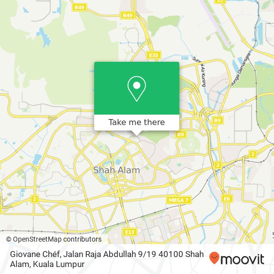 Peta Giovane Chéf, Jalan Raja Abdullah 9 / 19 40100 Shah Alam
