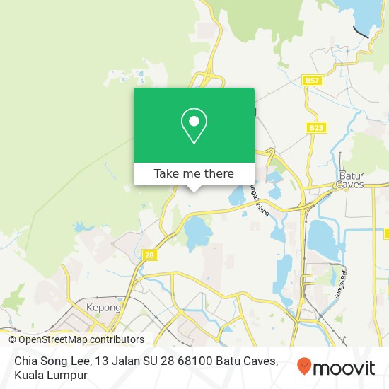 Peta Chia Song Lee, 13 Jalan SU 28 68100 Batu Caves