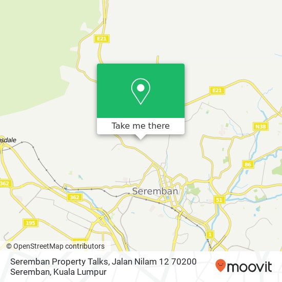 Peta Seremban Property Talks, Jalan Nilam 12 70200 Seremban