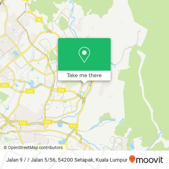 Peta Jalan 9 / / Jalan 5 / 56, 54200 Setapak