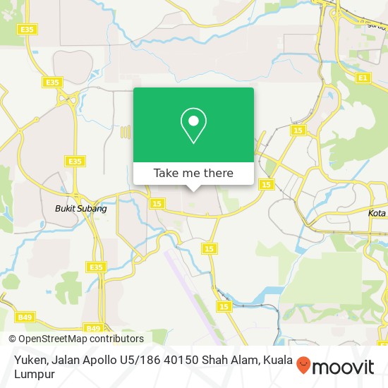 Yuken, Jalan Apollo U5 / 186 40150 Shah Alam map