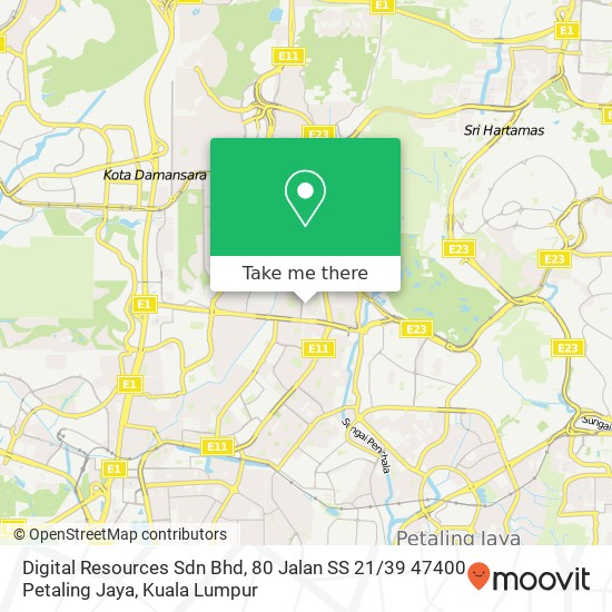 Digital Resources Sdn Bhd, 80 Jalan SS 21 / 39 47400 Petaling Jaya map