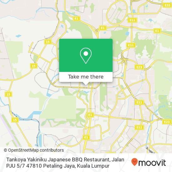 Tankoya Yakiniku Japanese BBQ Restaurant, Jalan PJU 5 / 7 47810 Petaling Jaya map