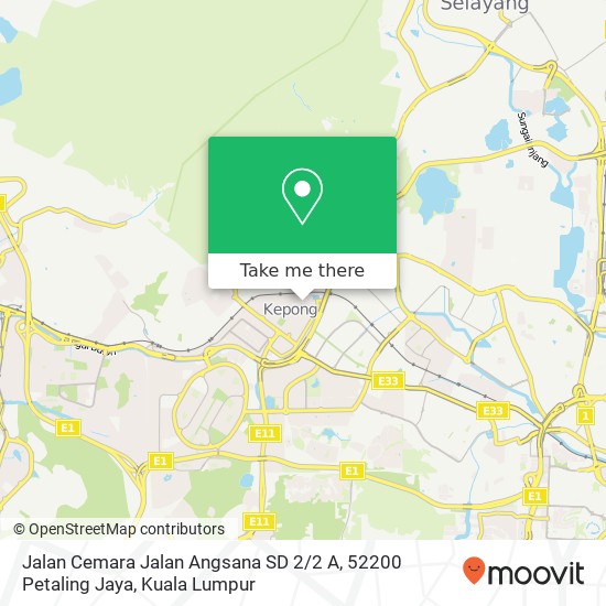 Jalan Cemara Jalan Angsana SD 2 / 2 A, 52200 Petaling Jaya map