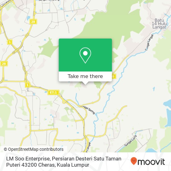 LM Soo Enterprise, Persiaran Desteri Satu Taman Puteri 43200 Cheras map