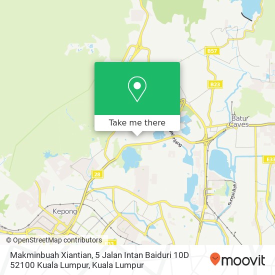 Makminbuah Xiantian, 5 Jalan Intan Baiduri 10D 52100 Kuala Lumpur map